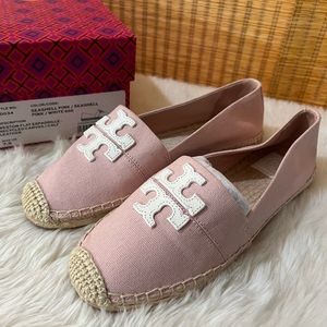 NIB Tory Burch Weston Canvas Flat Espadrille Slip On Shoes Size 7.5